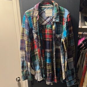 Free people Plaid Patchwork button down